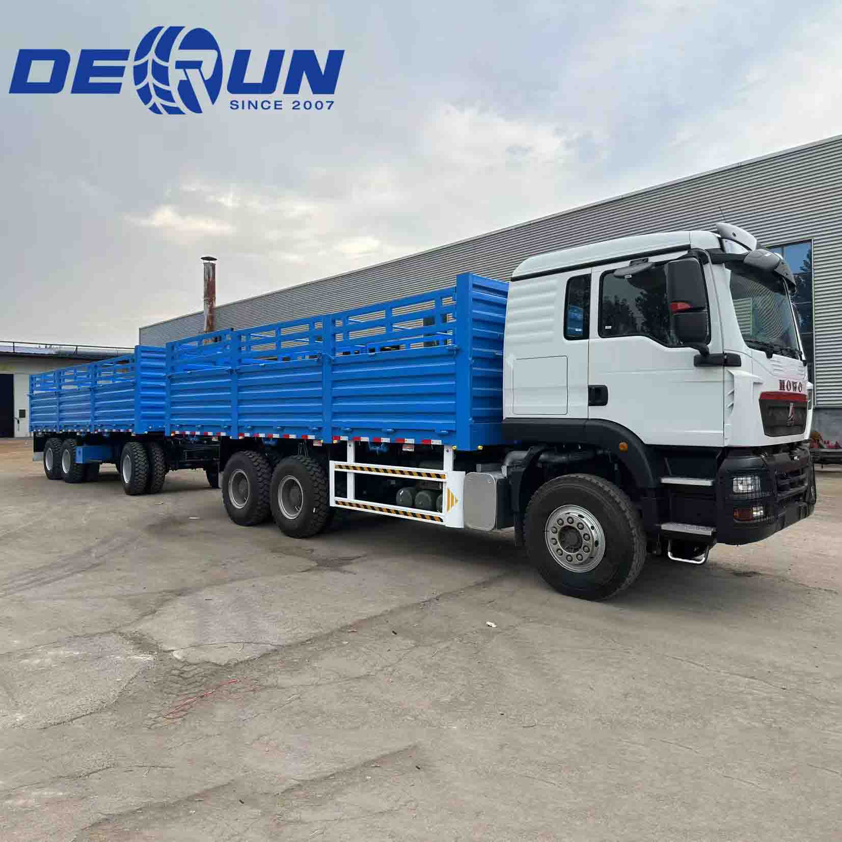 Sinotruk Howo TX 6x4 Огорожа Вантажівка з 3 -х причепів з 3 вісім